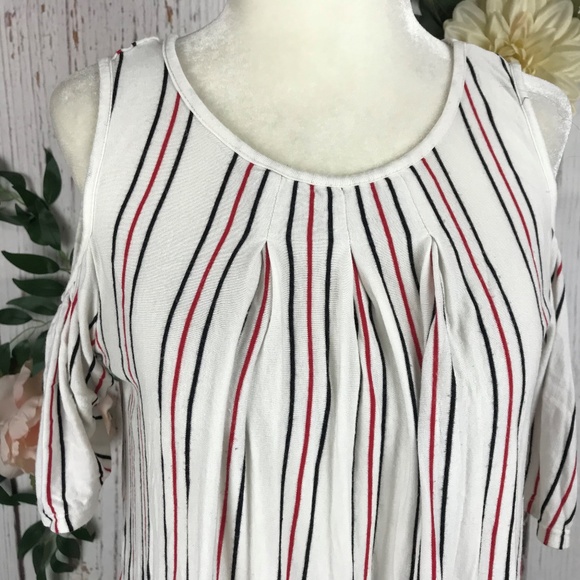 Max Studio Size S Stripe Red Verticle Striped Top - Picture 6 of 6